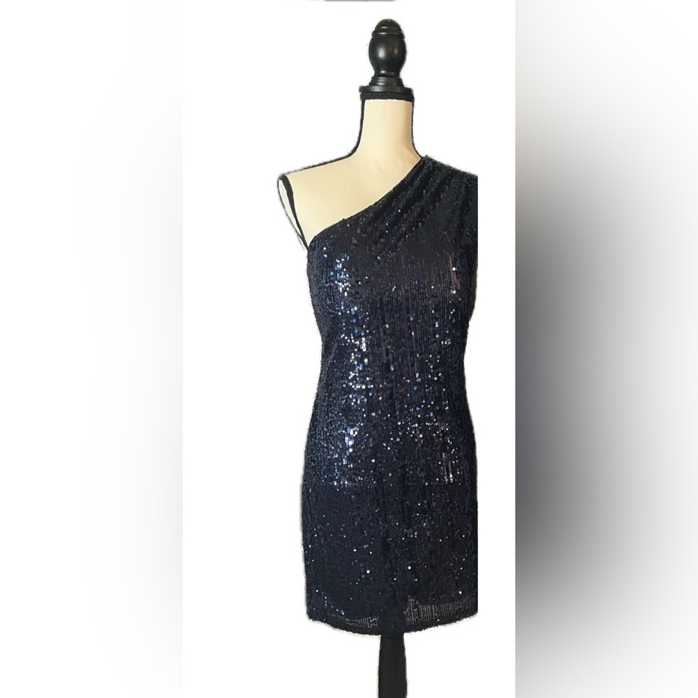 Midnight Blue Sequin Mini Dress